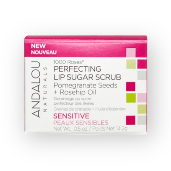 new Andalou Naturals ⚘ 1000 Roses Perfecting Lip Sugar Scrub ⚘ Full Size in Box - Picture 2 of 16